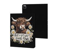 Cow Just A Girl Who Loves Cows Tablet Case Compatible with iPad Pro 2020/2021/2022 (12.9in) Protective Case Cover Tablet Stand Cover