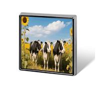 Cow Lapel Pin, Metal Square Lapel Pins, Fashion Badge for Shirts, Jackets, Hats