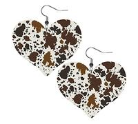 Cow Leather Skin Brown Leather earrings,women girls simple dangle earrings gifts for her