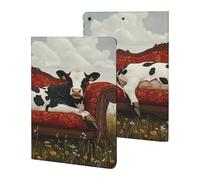 Cow Lies on Couch Cute Tablet Case Unisex Slim Hard Protective Cover Compatible with iPad 9th/ 8th/ 7th