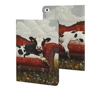 Cow Lies on Couch Cute Tablet Case Unisex Slim Hard Protective Cover Compatible with iPad 9th/ 8th/ 7th