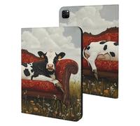 Cow Lies on Couch Cute Tablet Case Unisex Slim Hard Protective Cover Compatible with iPad 9th/ 8th/ 7th