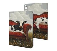 Cow Lies on Couch Cute Tablet Case Unisex Slim Hard Protective Cover Compatible with iPad 9th/ 8th/ 7th