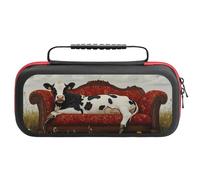 Cow Lies on Couch Funny Carrying Case for Switch Hard Protective Cover for Game Card and Accessories