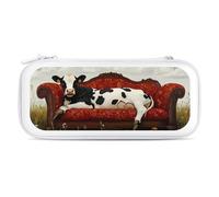Cow Lies on Couch Printed Carrying Case for Switch Hard Protective Cover for Game Card and Accessories