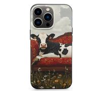 Cow Lies on Couch Printed Phone Case Unisex Cute Trendy Cellphone Protective Cover Compatible with iPhone 13/13 Pro/13 Pro Max/13 Mini