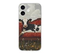 Cow Lies on Couch Printed Phone Case Unisex Cute Trendy Cellphone Protective Cover Compatible with iPhone 17/17 Pro/17 Pro Max/17 Air