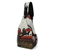 Cow Lies on Couch Trendy Crossbody Bag for Women Men Sling Bags Shoulder Chest Backpack Hiking Running