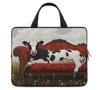 Cow Lies on Couch Trendy Laptop Sleeve with Handle Multi Size Portable Computer Protective Bags Cases
