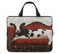 Cow Lies on Couch Trendy Laptop Sleeve with Handle Multi Size Portable Computer Protective Bags Cases