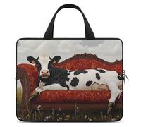 Cow Lies on Couch Trendy Laptop Sleeve with Handle Multi Size Portable Computer Protective Bags Cases