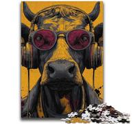 Cow Listening to Music 2000 Piece Jigsaw Puzzle for Adults And Teenagers,for Educational Game Challenge Toy for Is Ideal As A Gift for The Whole Family (70X100cm)