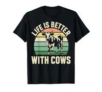 Cow Lover Dairy Farming Life is Better with Cows Gifts Retro T-Shirt