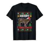 Cow Lover Xmas Farm Animals Farmer Cow Ugly Christmas T-Shirt