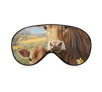 Cow Mama and Little Sleep Masks Breathable Eye Covers Adjustable Strap for Travel Home Office Use