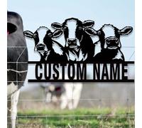 Cow Metal Sign Personalized,Cow Cattle Metal Wall Art,Custom Cow Farm Sign,Cow Ranch Decor,Cows Gift,Cow Farmhouse Decor,Cow Farmer Sign