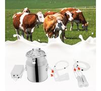 Cow Milking Machine, 3L Adjustable Pulsation Vacuum for Efficient Milking of Cows and Goats, Ideal for Household Farm Use
