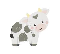 Cow Mini Wooden Puzzles - My First Puzzles, Jigsaw Puzzle Games with Sea life Animal - Educational Toys For 1 Year Old + Toddler, Montessori Early Development & Activity Toys by Orange Tree Toys