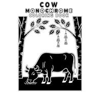 Cow Monochrome Coloring Book: 45 One-Pen Farm Animal Scenes for Relaxing