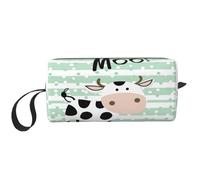 Cow Moo Makeup Bag Water Resistant Travel Toiletry Organizer for Women Men Cute Cosmetic Storage Pouch with Zipper Portable Small Tool Bag