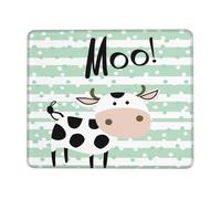 Cow Moo Mouse Pad Cute Gaming Mouse Mat with Stitched Edges Non-Slip Rubber Base Mousepad for for PC Laptop 24x20