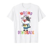 Cow Mooing Into 9th Grade Vintage Value Graphic T-Shirt, Men, White, L