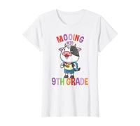 Cow Mooing Into 9th Grade Vintage Value Graphic T-Shirt, Women, White, S