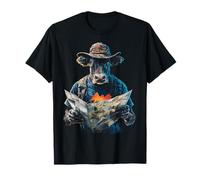 Cow Nature Lover Wandering Animal Motif Illustration Cow T-Shirt