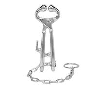 Cow Nose Pliers Stainless Steel Cattle Bull Nose Ring Pliers with Chain and Hook, Livestock Handling Tool for Farm Ranch Veterinary Use