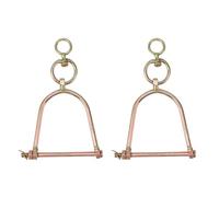 Cow Nose Ring Cattle Nose Ring Bull Nose Clamp Premium Stainless Steel Swivel Half Hoof Nose Traction Tool for Farm Livestock Management 2PCS (L)