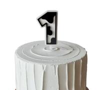 Cow Number 1 Cake Topper,Cow Theme 1st Cake Topper,Happy 1st Birthday Cake Decor for Boys Girls First Birthday Baby Shower Anniversary Party Supplies