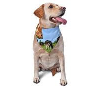 Cow On Pasture Dog Bandanas,Dog Bandanas Scarf Triangle Bibs Kerchief Flannel Thicken Cotton Bandana for Small Medium Large Dogs and Cats