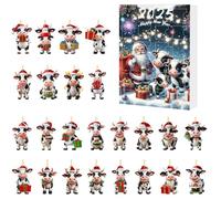 Cow Ornaments Advent Calendar 2025,24 Days Acrylic Cow Ornaments Christmas Countdown Calendar,Cute Cows Pendant Advent Calendars,Western Cowboy CowCattle Hanging Ornament for Xmas Tree Home Decor