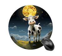Cow Over The Moon Mouse Pad Premium Texture Mousepad with Non-Slip Rubber Base 7.8" X 7.8" Large Gaming Mouse Mat Wireless Mouse Desk Accessories