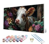 Cow Paint by Numbers for Adults, Paint by Numbers Animals Pattern Design Painting Kits, Acrylic Painting Kit with Brushes Adult Crafts for Room Decor, Wall Art, Gifts 50 x 120 inch -hcw2507RB1X8