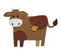 Cow Patch Embroidered Badge Biker Applique Iron On Sew On Emblem