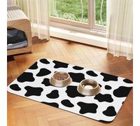 Cow Pattern Animal,Waterproof Pet Feeding Mat,PU Leather Placemats for Cat Dog Water Bowl,Food Mats,40x60cm