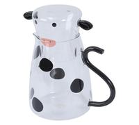 Cow Pattern Glass Carafe Pitcher Cold Hot Drink Container Milk Juice Boro Silicate Kitchen Home Decoration Cute Cow Shape