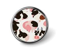 Cow Pattern Lapel Pin Brooches Round Fashion Brooch Pin Cute Button Badges Alloy Button Pins Enamel Pins Metal Pinback for Hat Shirt Clothing Bags
