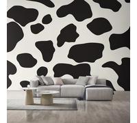 Cow Pattern Wallpaper for Living Room, Black and White Animal Print Wall Mural for Bedroom, Non-Woven Photo Wallpaper Home Decor 200X150cm, Wall Decoration D27