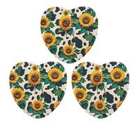 Cow Patterned Sunflower Car Air Freshener, 3 Pcs Love form Hanging Air Freshener Cards, Long Lasting Fragrance Scented Cards for Car, Home, Office Black-style