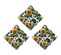 Cow Patterned Sunflower Car Air Freshener, 3 Pcs Rhombus Hanging Air Freshener Cards, Long Lasting Fragrance Scented Cards for Car, Home, Office White-style