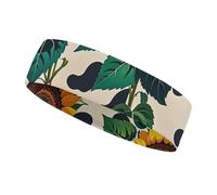 Cow Patterned Sunflower Headbands for Women & Men Sports Headband, Fits All Head Sizes, Ultra Absorbent & Non-Slip Sweatband for Running, Yoga, Gym