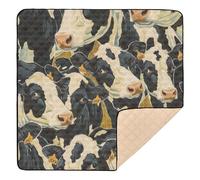 Cow Patterning Soft Foam Baby Playmat for Floor Waterproof Infant Play Activity Mat for Babies Infants Toddlers, 50'' x 50''