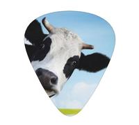 Cow Patterns 12-Pack Guitar Picks Set â€“ Unique Single-Sided Printed Picks With Abs Material For Acoustic, Electric Guitars & Ukuleles