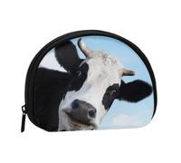 Cow Patterns Mini Zipper Coin Purse, Small Travel Organizer with All-Over Print, Durable Polyester Fabric, Compact Pouch for Coins,Keys