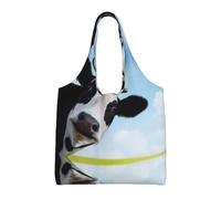 Cow Patterns Print Canvas Tote Bags for Women Reusable Grocery Bag Large Gym Canvas Cloth Pouchportable Shopping Handbag