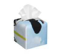 Cow Patterns Print Leather Tissue Box Cover - Foldable Organizer Holder - Easy Storage & Concealing Leather Tissue Box