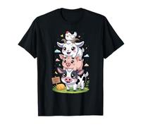 Cow Pig Chicken Goat Farming Kids Funny Animal Farmer T-Shirt
