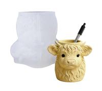 Cow Plant Mold - 10 x 9.7 x 9.1 cm Mold Size, Silicone Casting Material, Farm Animal Design, Reusable Mould Structure | Concrete Cement Plaster Casting for Home School Decoration Projects